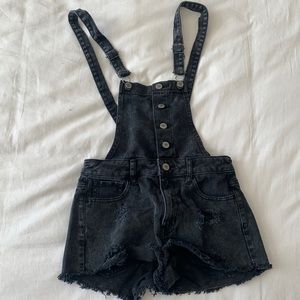 Black short overalls